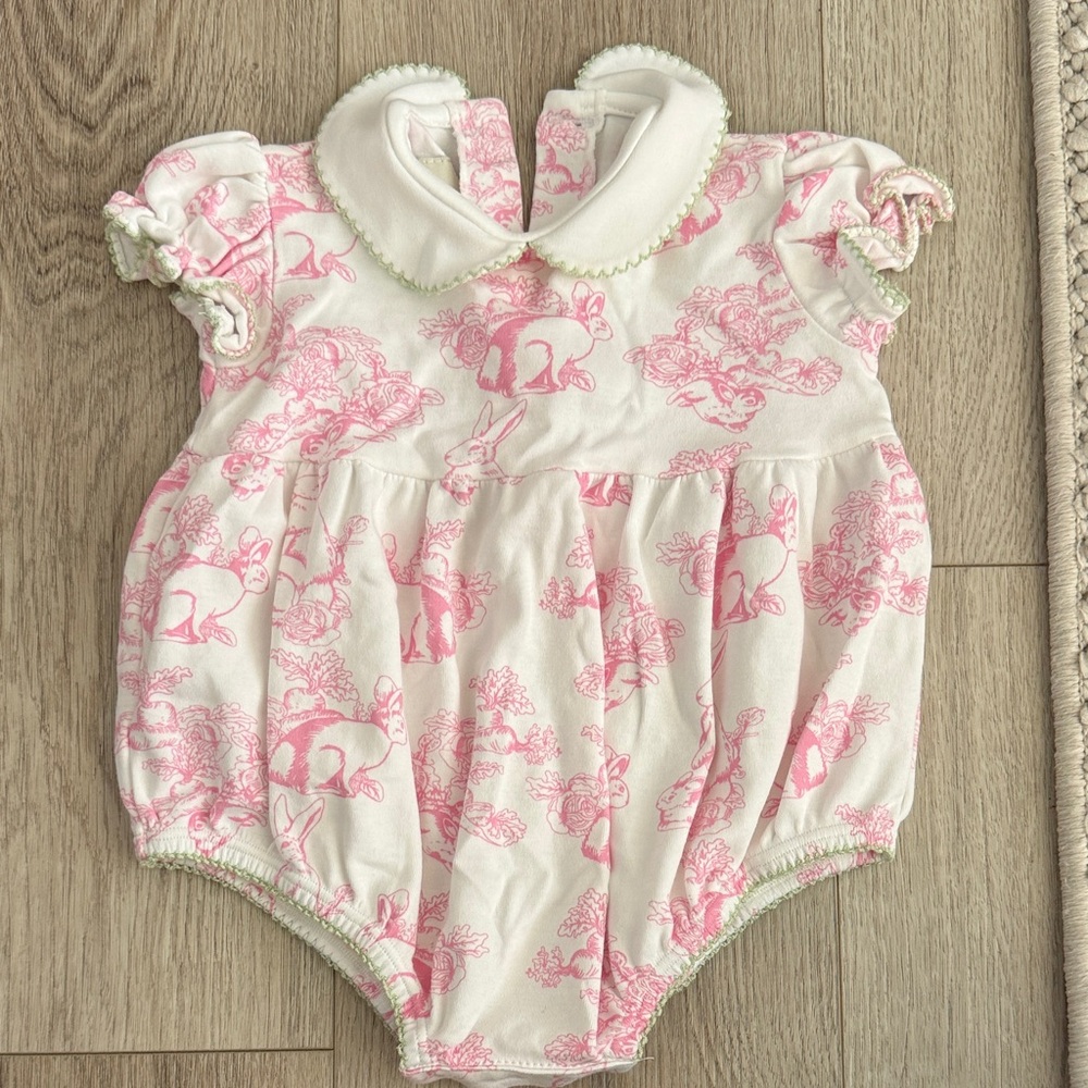 Ruth and Ralph Pink and White Bunny Bubble Baby Girl Easter